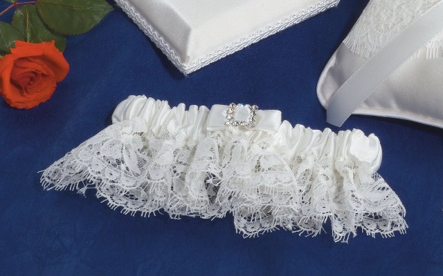 French Lace Garter w/crystal accent
